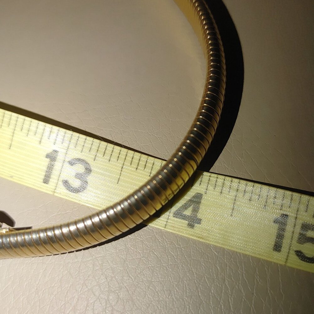 Vintage Large Snake Chain Belt Omega Gold Tone Retro Flexible Hook Clasp - Picture 5 of 8